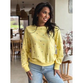 Pull à petit coeur Estelle - Jaune