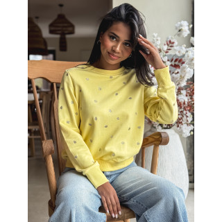 Pull à petit coeur Estelle - Jaune