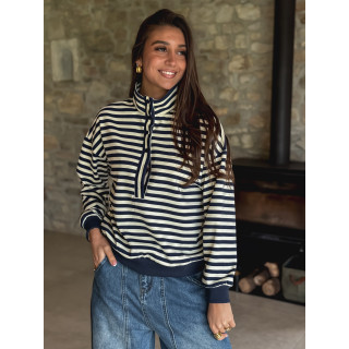 Pull ligné Yvonne - Bleu marine