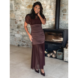 Robe longue Adelina - Chocolat