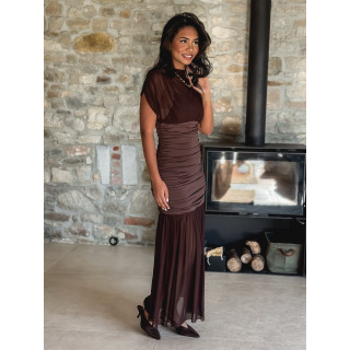 Robe longue Adelina - Chocolat
