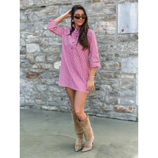 Robe courte lignée Sélénia - Rouge