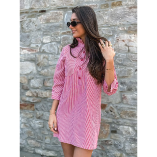 Robe courte lignée Sélénia - Rouge