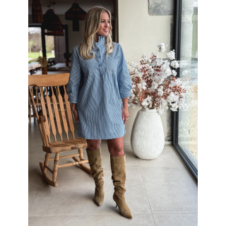 Robe courte lignée Sélénia - Bleu