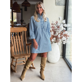 Robe courte lignée Sélénia - Bleu