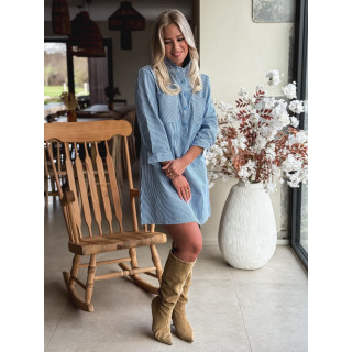 Robe courte lignée Sélénia - Bleu