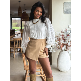 Combinaison short Madison - Blanc/beige