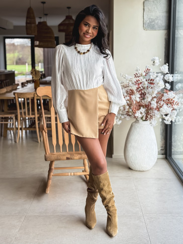 Combinaison short Madison - Blanc/beige