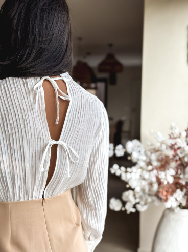 Combinaison short Madison - Blanc/beige