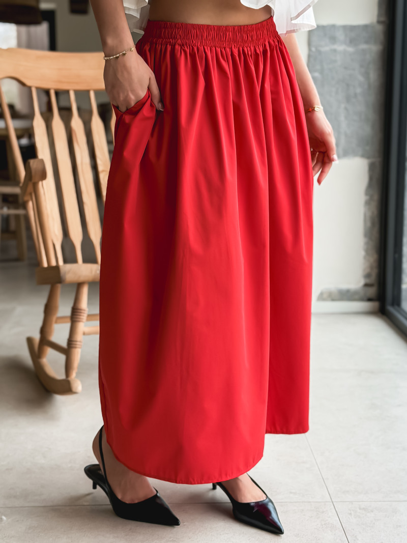 Jupe longue Céléna - Rouge