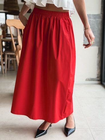 Jupe longue Céléna - Rouge