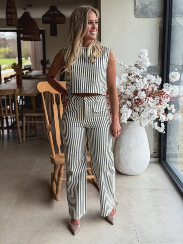 Gilet ligné Jardena - Gris