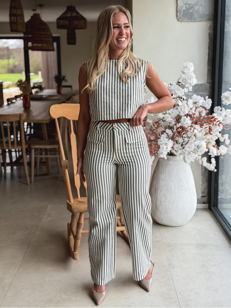 Pantalon ligné Jardena - Gris