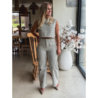 Pantalon ligné Jardena - Gris