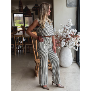 Pantalon ligné Jardena - Gris