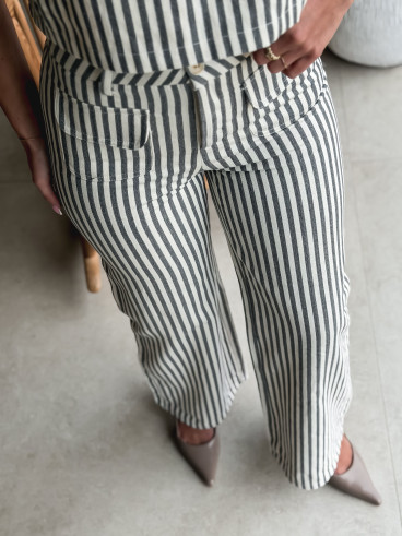 Pantalon ligné Jardena - Gris