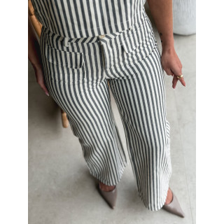 Pantalon ligné Jardena - Gris