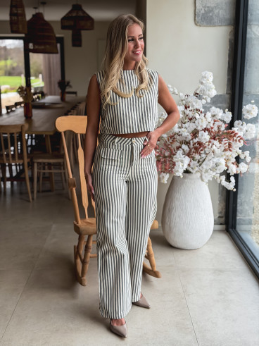 Pantalon ligné Jardena - Gris