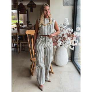 Pantalon ligné Jardena - Gris