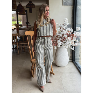 Pantalon ligné Jardena - Gris