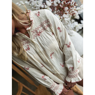 Chemisier à motifs Aniela - Beige/Rose