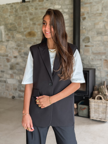 Blazer sans manches Noélya - Noir