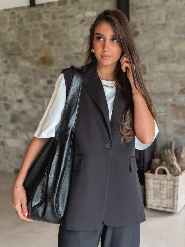 Blazer sans manches Noélya - Noir