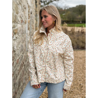 Veste courte à fleurs Naëlie - Ecru