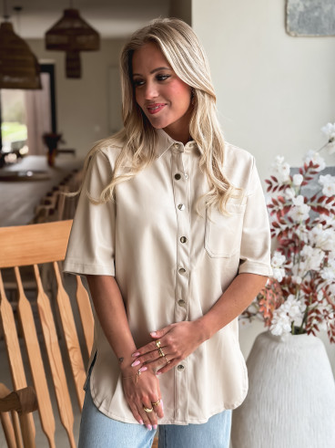 Chemise en simili Raphaella - Beige