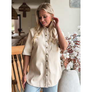 Chemise en simili Raphaella - Beige