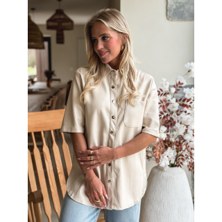 Chemise en simili Raphaella - Beige