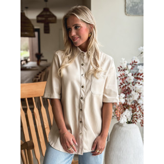 Chemise en simili Raphaella - Beige