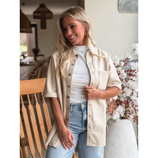 Chemise en simili Raphaella - Beige