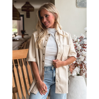 Chemise en simili Raphaella - Beige