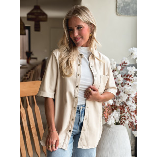 Chemise en simili Raphaella - Beige