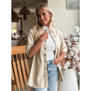 Chemise en simili Raphaella - Beige