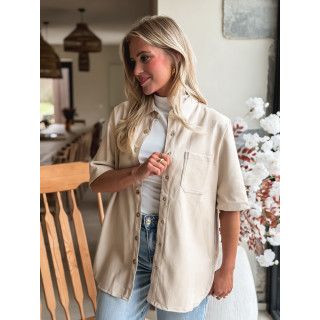 Chemise en simili Raphaella - Beige