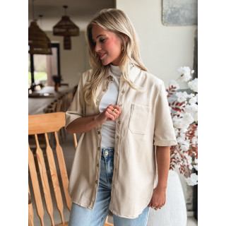 Chemise en simili Raphaella - Beige