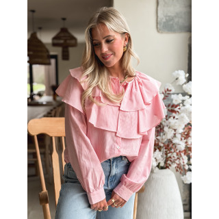 Chemisier ligné Yola - Rose