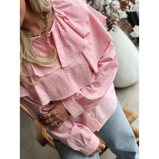 Chemisier ligné Yola - Rose