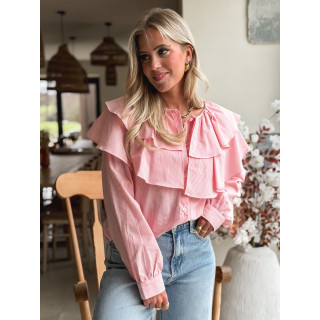Chemisier ligné Yola - Rose