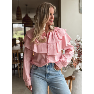Chemisier ligné Yola - Rose