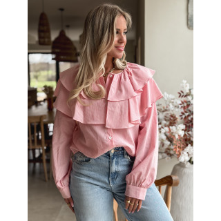 Chemisier ligné Yola - Rose