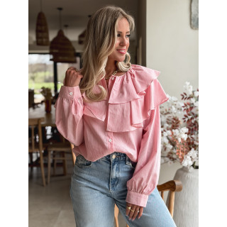 Chemisier ligné Yola - Rose