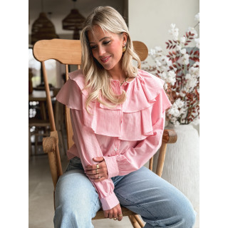 Chemisier ligné Yola - Rose