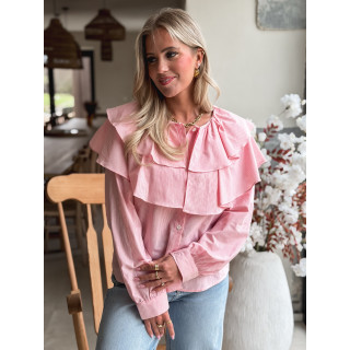 Chemisier ligné Yola - Rose