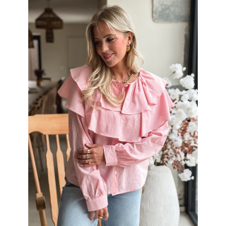 Chemisier ligné Yola - Rose