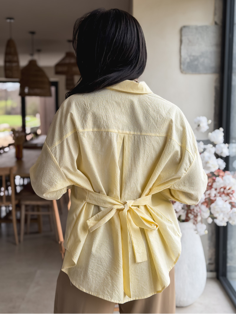 Chemise lignée Daniela - Jaune