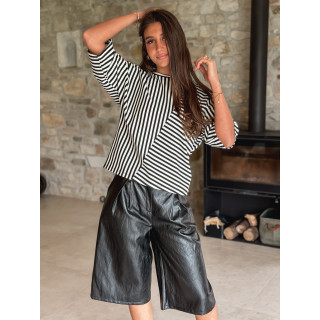 Blouse lignée Odélia - Noir/Blanc