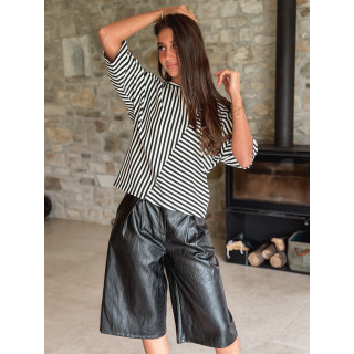 Blouse lignée Odélia - Noir/Blanc